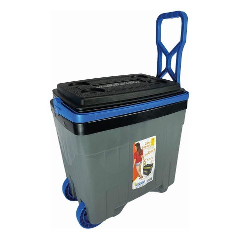 Caixa Térmica Cooler 34 L com Roda Pesca Camping Praia Antar