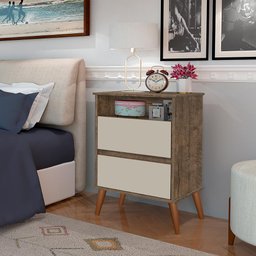 Mesa Cabeceira Onix Cor:canela Off White Mizza Decor - 2