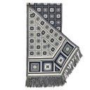 Ver imagem 2 de Xale Manta Sofá Protetora Decorativa Luxo Dupla Face Jacquard 1,40x1,70m Cairo Azul Marinho