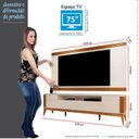 Ver imagem 7 de Rack Com Painel Ripado Para TV 75 Pol Brunt EAX Móveis Off White/Cedro