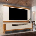 Ver imagem 5 de Rack Com Painel Ripado Para TV 75 Pol Brunt EAX Móveis Off White/Cedro