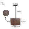 Kit 2 Luminária Teto Pendente Sisal Decoração Lustre Copa Sala Cozinha Cor Chocolate Fio Preto - 3