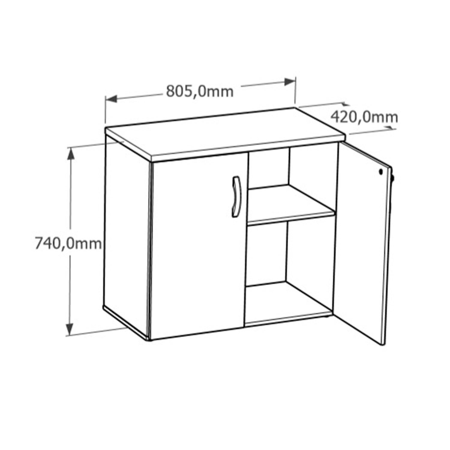 Armário Para Escritório Multiuso Baixo Fechado 2 Portas 80cm - 4