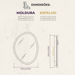 Espelho Decorativo Organico 64x50 cm em MDF - 5