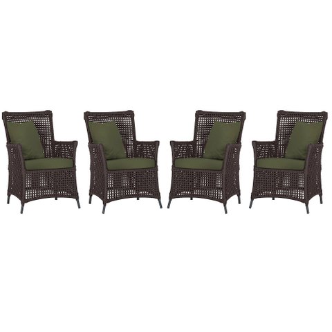 4 Poltronas Igapó Alumínio Micro Pintura Preta Corda Náutica Estofado 13