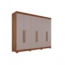 Ver imagem 1 de Guarda-roupa Casal 6 Portas 6 Gavetas Órion Premium Salleto Cinamomo/off White