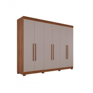 Guarda-roupa Casal 6 Portas 6 Gavetas Órion Premium Salleto Cinamomo/off White