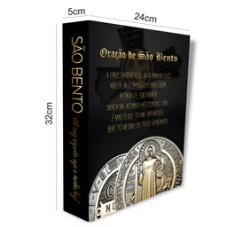 Caixa Livro Decorativa - Religião - São Bento Mdf 24x32x5cm - 3