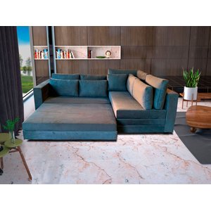 Sofá de Canto Sfc_ma 02 que Se Transforma em Sofá Cama de Casal Resistente e Confortável Sued Cinza