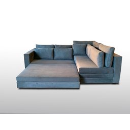 Sofá de Canto Sfc_ma 02 que Se Transforma em Sofá Cama de Casal Resistente e Confortável Sued Cinza - 2