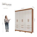 Ver imagem 4 de Guarda Roupa Lisboa 6 Portas de Bater 5 Gavetas MDF