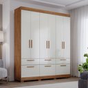 Ver imagem 1 de Guarda Roupa Lisboa 6 Portas de Bater 5 Gavetas MDF