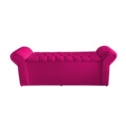 Kit Dubaí Cabeceira de Cama Box Casal e Recamier Baú Queen 160 Cm Suede Rosa Pink Eli Móveis - 3