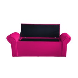 Kit Dubaí Cabeceira de Cama Box Casal e Recamier Baú Queen 160 Cm Suede Rosa Pink Eli Móveis - 4