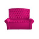 Ver imagem 1 de Kit Dubaí Cabeceira de Cama Box Casal e Recamier Baú Queen 160 Cm Suede Rosa Pink Eli Móveis