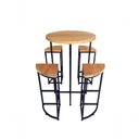 Ver imagem 1 de Conjunto Mesa Bistro Alta Madeira Estilo Industrial 0,80 Mts