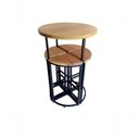 Ver imagem 2 de Conjunto Mesa Bistro Alta Madeira Estilo Industrial 0,80 Mts