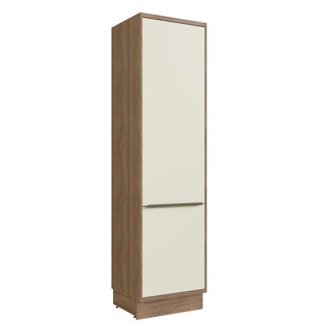 Paneleiro 2 Portas Cozinha Viena Branco/Freijo Cinza Argila
