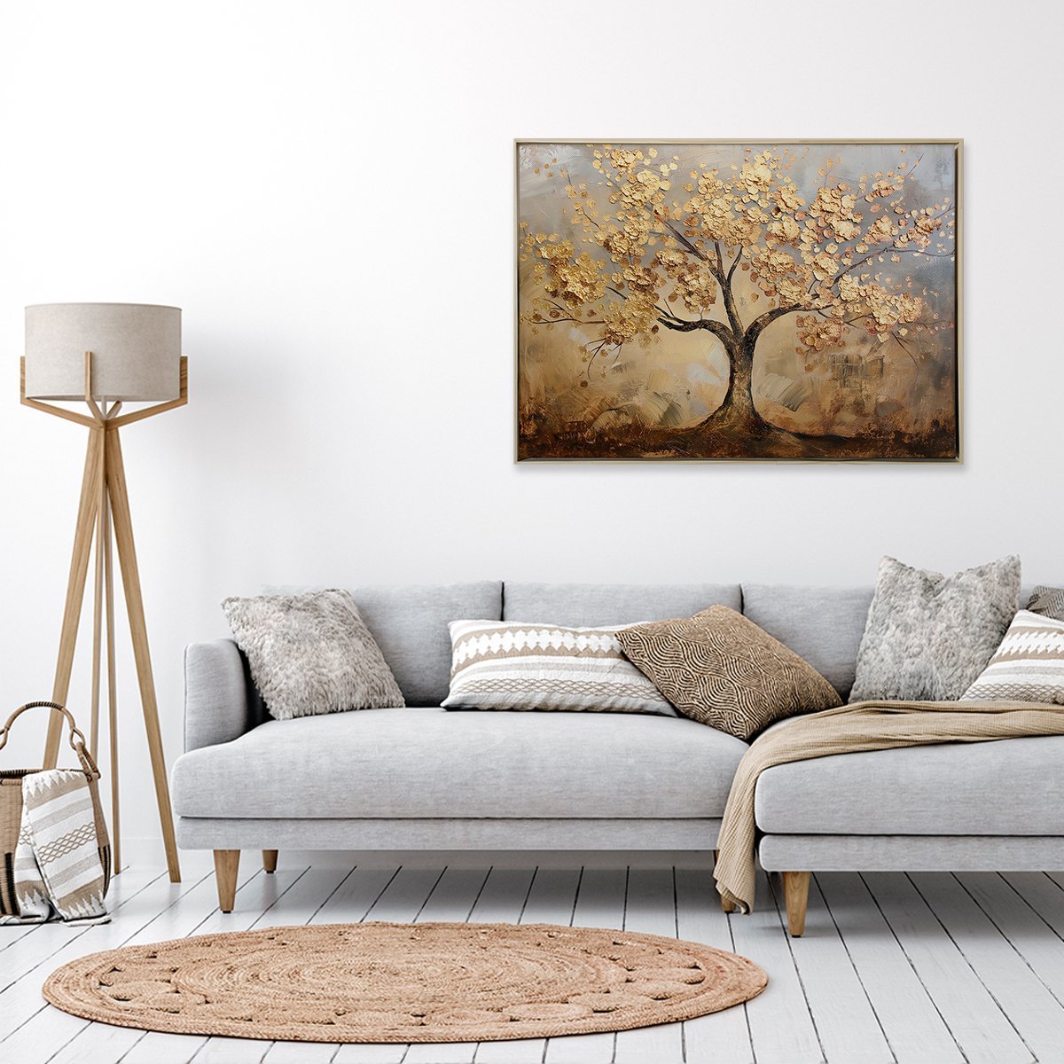 Quadro Tela Canvas Moderno Elegante Grande Árvore para Sala de Estar - 2