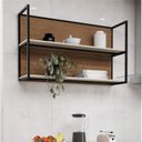 Ver imagem 1 de Nicho Aéreo 120cm para Cozinha Viena Branco/Freijo/Cinza Argila