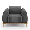 Ver imagem 6 de Kit 02 Poltronas Decorativa Base Madeira Pés D'Ouro Molino D02 Linho Cinza Escuro C-416 - Lyam