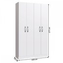 Ver imagem 4 de Armário Multiuso Riviera 4 Portas 8 Prateleiras Branco - Irm Móveis