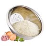 Escorredor Lavador Arroz Macarrão Salada Frutas Legumes Redondo Aço Inox 26cm - 1