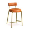 Ver imagem 4 de Banqueta Cozinha Alta com Encosto Industrial Dourado Kit 4 Londres Pu D03 - D'Rossi