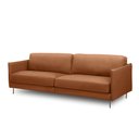 Ver imagem 2 de Sofá Decorativo Anthony 3 Lugares Sala de Estar 240cm Pés em Aço Couro Conhaque G88 - Gran Belo