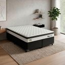 Ver imagem 4 de Cama Box Queen Onix Euro Pillow Espuma Ortopédica Tecido Jacquard Branco Preto Hellen