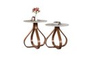 Ver imagem 1 de Kit 2 Mesa canto lateral decorativa sala redonda luxo cebola: off white
