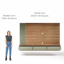 Ver imagem 4 de Painel para Tv até 75 Polegadas 3 Gavetas 1 Prateleira com Ripado Copiapó - Carvalho/menta