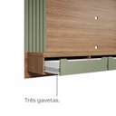 Ver imagem 3 de Painel para Tv até 75 Polegadas 3 Gavetas 1 Prateleira com Ripado Copiapó - Carvalho/menta
