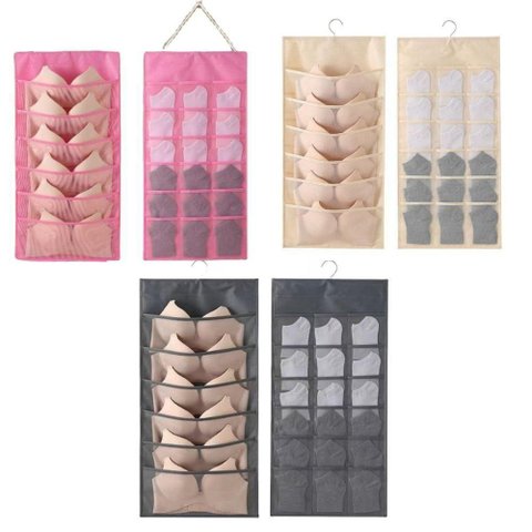 Cabide Organizador Dupla Face Porta Sutia 24 Bolsos Closet Multiuso
