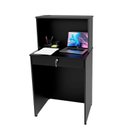 Ver imagem 4 de Balcão Caixa Atendimento Comercial Recepção Consultório 60cm Preto