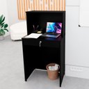 Ver imagem 1 de Balcão Caixa Atendimento Comercial Recepção Consultório 60cm Preto