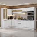 Ver imagem 1 de Armário de Cozinha Completa de Canto 100% Mdf 447 Cm Smart Madesa 02 Branco