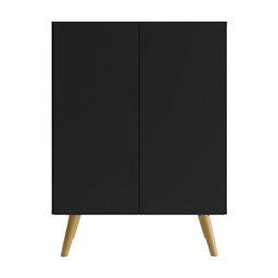 Gabinete Banheiro 2 Portas Retrô 63cm Multimóveis MP5006 Preto/Natural - 6