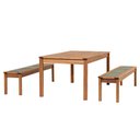 Ver imagem 1 de Mesa de Jantar 6 Lugares com 02 Bancos de Madeira 180cm Trammare C07 Corda Náutica Verde Oliva -
