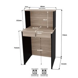 Balcão Caixa Atendimento Comercial Recepção Consultório 60cm - 4