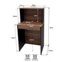 Ver imagem 4 de Balcão Caixa Atendimento Comercial Recepção Consultório 60cm Marrom/Nogal