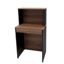 Ver imagem 3 de Balcão Caixa Atendimento Comercial Recepção Consultório 60cm Marrom/Nogal