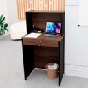 Ver imagem 1 de Balcão Caixa Atendimento Comercial Recepção Consultório 60cm Marrom/Nogal