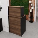 Ver imagem 2 de Balcão Caixa Atendimento Comercial Recepção Consultório 60cm Marrom/Nogal