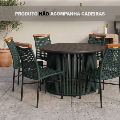 Mesa Elegante para Area Gourmet com Estrutura em Aluminio Verde Musgo Anne