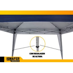 Tenda de Praia Gazebo Desmontável 3x3 Barraca Azul - 5