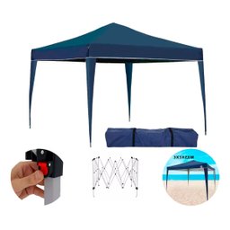 Tenda de Praia Gazebo Desmontável 3x3 Barraca Azul - 1