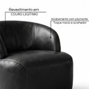 Ver imagem 5 de Poltrona de Couro Legítimo Giratória Luna Preto