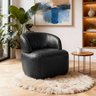 Poltrona de Couro Legítimo Giratória Luna - 2