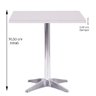 Mesa de Jantar Quadrada 70 cm Tampo Branco em MDP Base Delta - 4